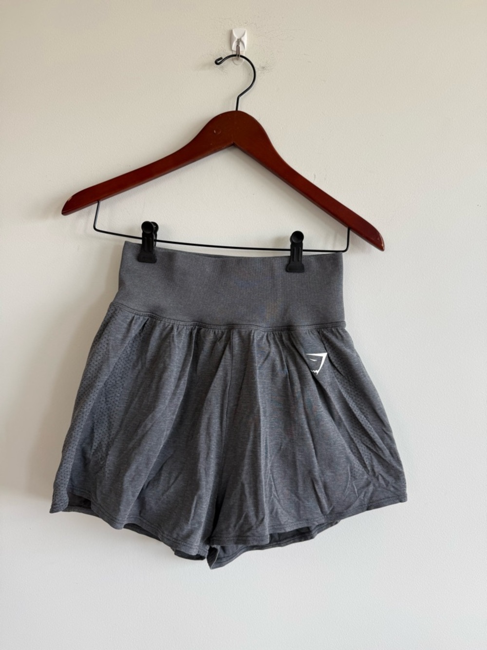 NEW Gymshark Women's High-Waist Athletic Shorts in Gray